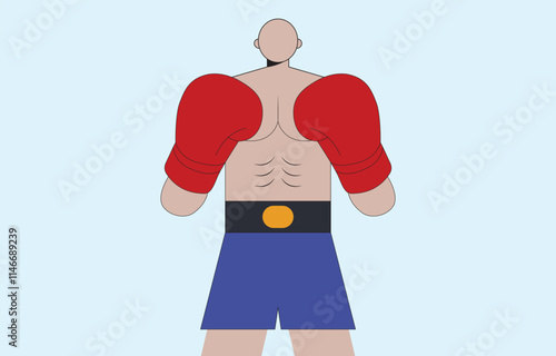 a boxer cartoon vector art on a white background