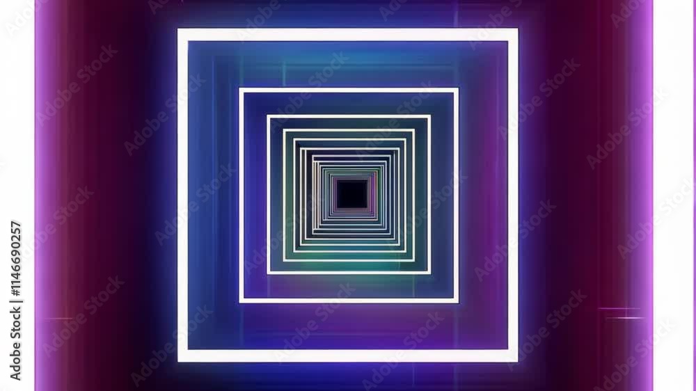 Visual journey through vibrant geometrical shapes in a mesmerizing light display
