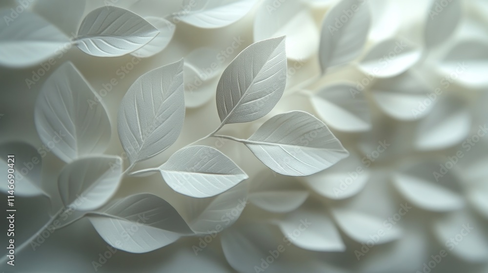 Close-up of delicate white paper leaves. Close-up of delicate white paper leaves.