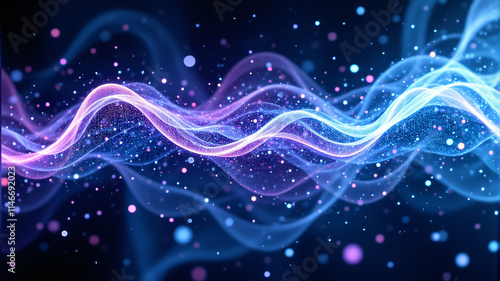 A mesmerizing display of colorful waves and particles, creating a dynamic visual experience.