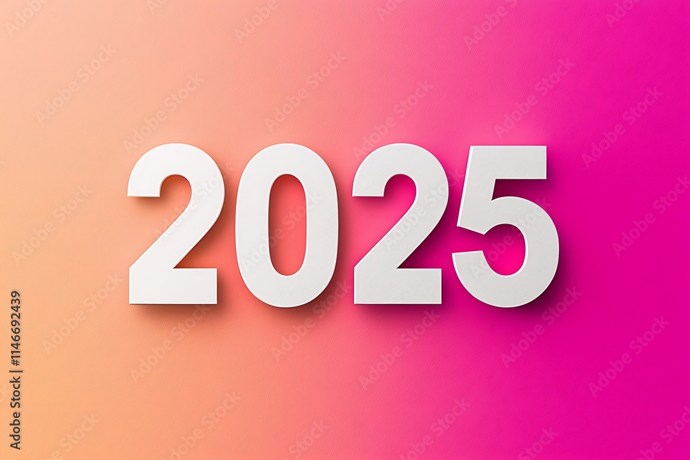 2025 in bold text isolated in gradient purple to orange background 2025 in bold text isolated in gradient purple to orange background