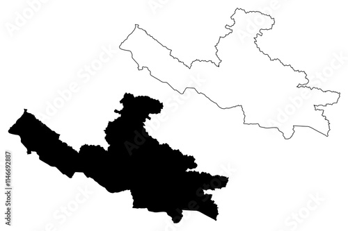 Lumbini Province (Federal Democratic Republic of Nepal, Administrative divisions) map vector illustration, scribble sketch Province No. 5 map