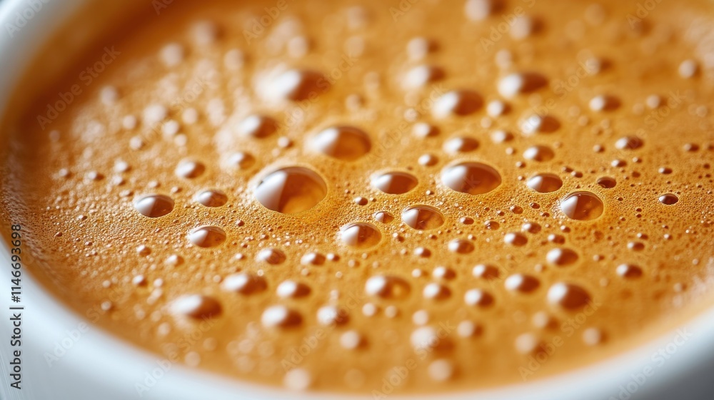 Close-up of espresso crema with bubbles. Close-up of espresso crema with bubbles.
