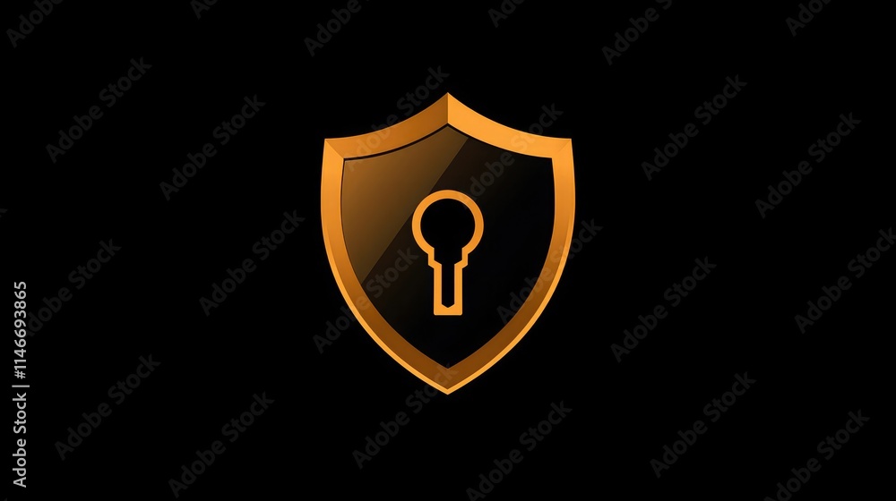 Modern tech-inspired logo with a shield and keyhole, representing security Modern tech-inspired logo with a shield and keyhole, representing security