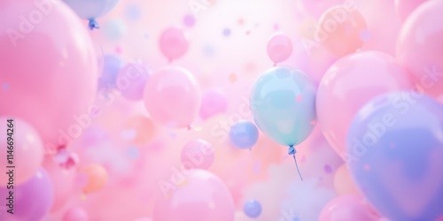 Balloons floating celebration space colorful scene