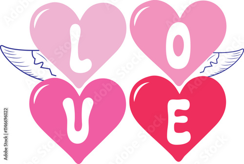 4 Love Valentine Cute T-Shirt Design