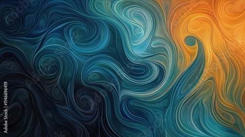 abstract swirling teal and orange pattern