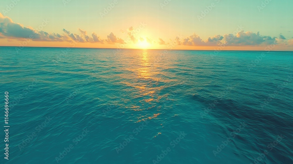 Obraz premium serene sunset over turquoise ocean
