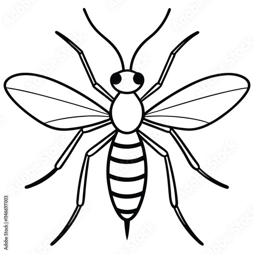 Mosquito insect flat vector illustration on white background