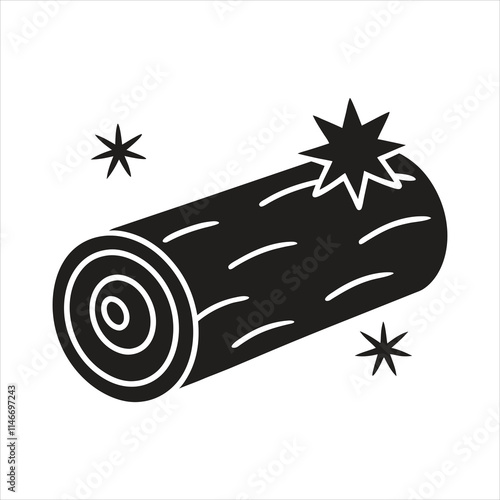 Christmas Yule Log Silhouette Vector Art for Festive Seasonal Designs