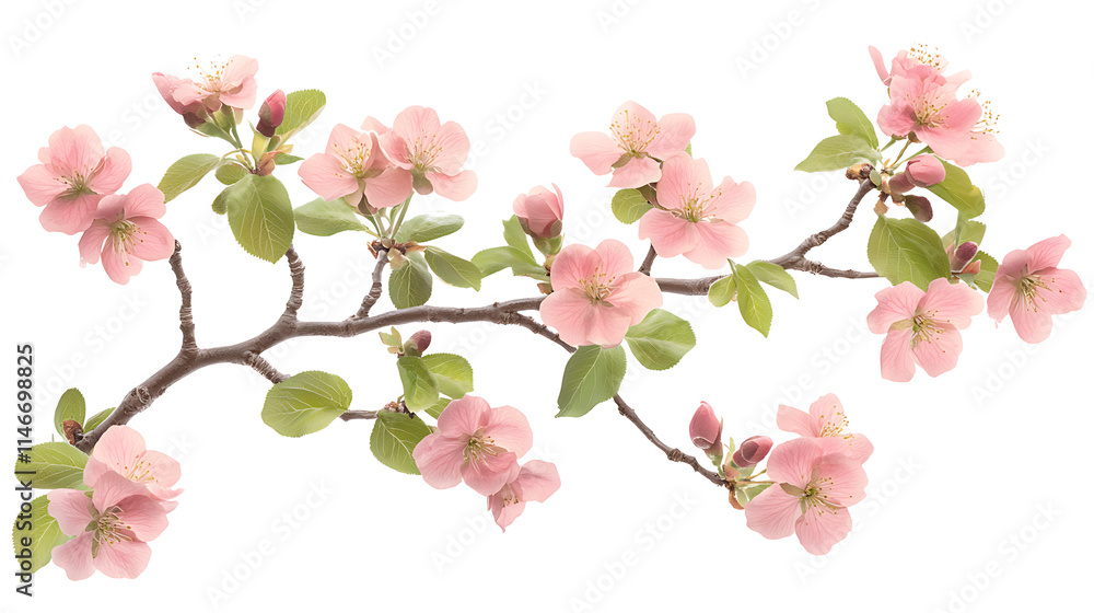 Tree branch flower Photo Overlays isolated on white, classical style floral concept illustration Tree branch flower Photo Overlays isolated on white, classical style floral concept illustration