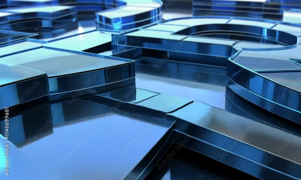 A close-up of transparent, blue-tinted 3D letters forming a modern design. A close-up of transparent, blue-tinted 3D letters forming a modern design.