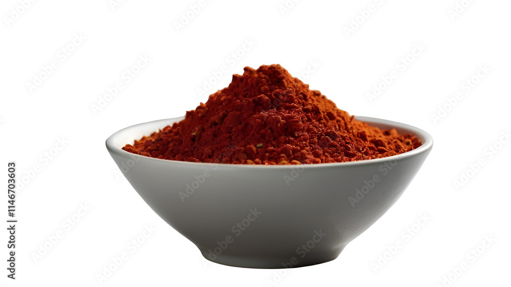 paprika in a bowl isolated on white back ground paprika in a bowl isolated on white back ground