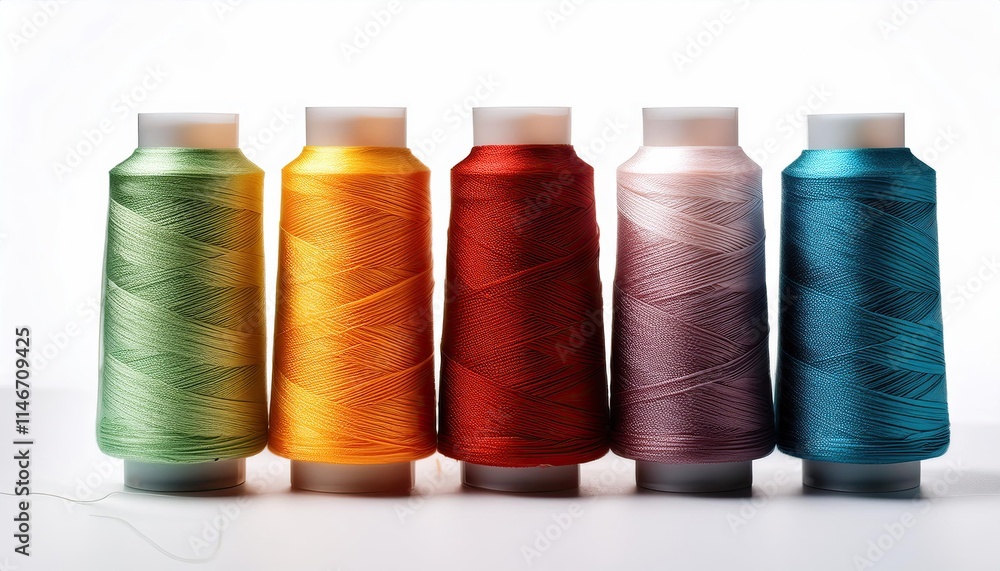 Spools of threads on a white background Spools of threads on a white background