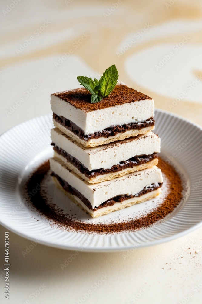 piece of cake with mint piece of cake with mint