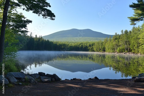 serene lake with reflection