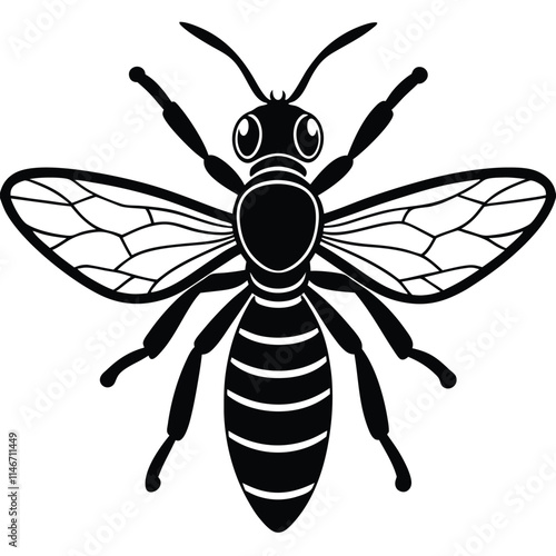 Sand Wasp insect flat vector illustration on white background photo