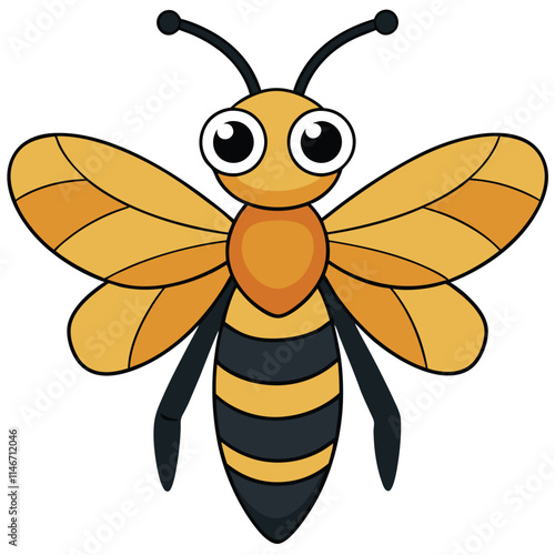 Sand Wasp insect flat vector illustration on white background photo