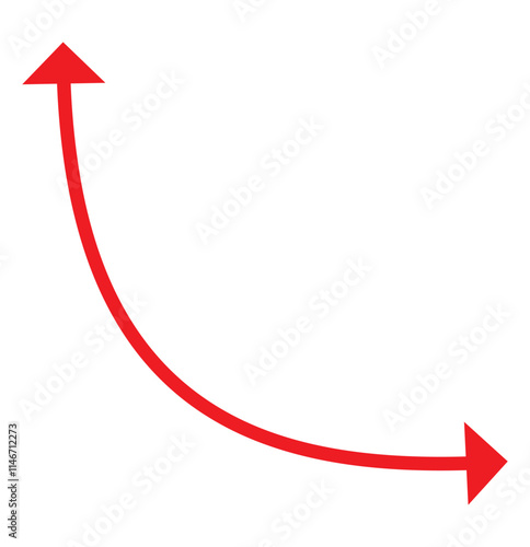 Dual semi circle arrow. Vector illustration. Semicircular curved thin long double ended arrow. Red dual arrow icon vector. Double arrow icon set . two side arrows icon vector.
