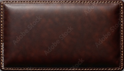 Elegant leather texture with stitching resembling a wallet in dark brown for professional design