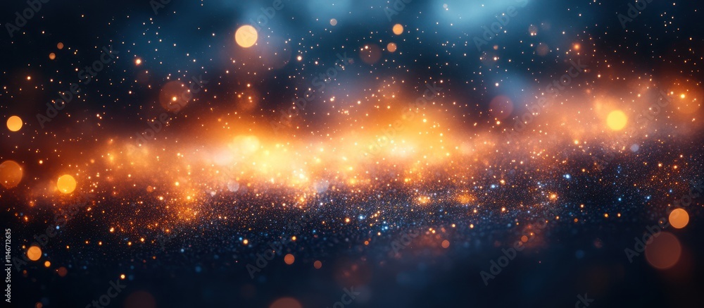 Abstract cosmic background with orange and blue glitter. Abstract cosmic background with orange and blue glitter.