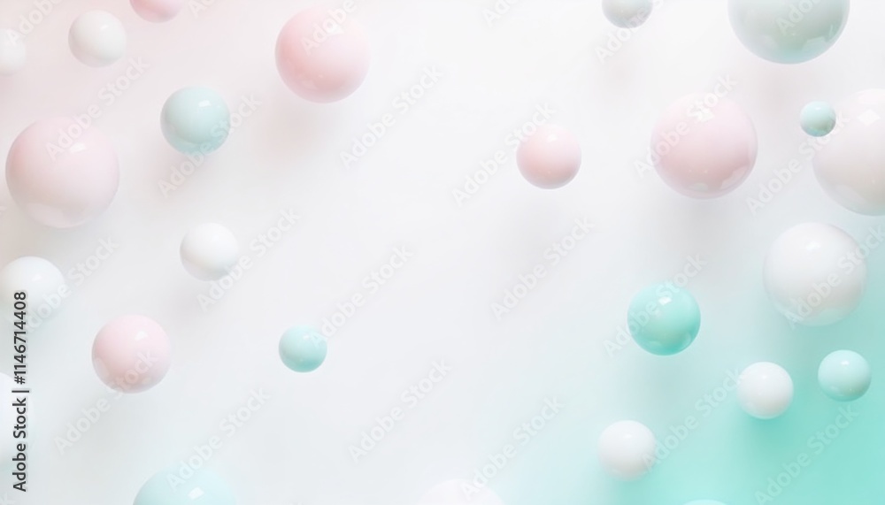 Dreamy Pastel Spheres Abstract Pattern in Soft Teal and Pink with Copy Space Dreamy Pastel Spheres Abstract Pattern in Soft Teal and Pink with Copy Space