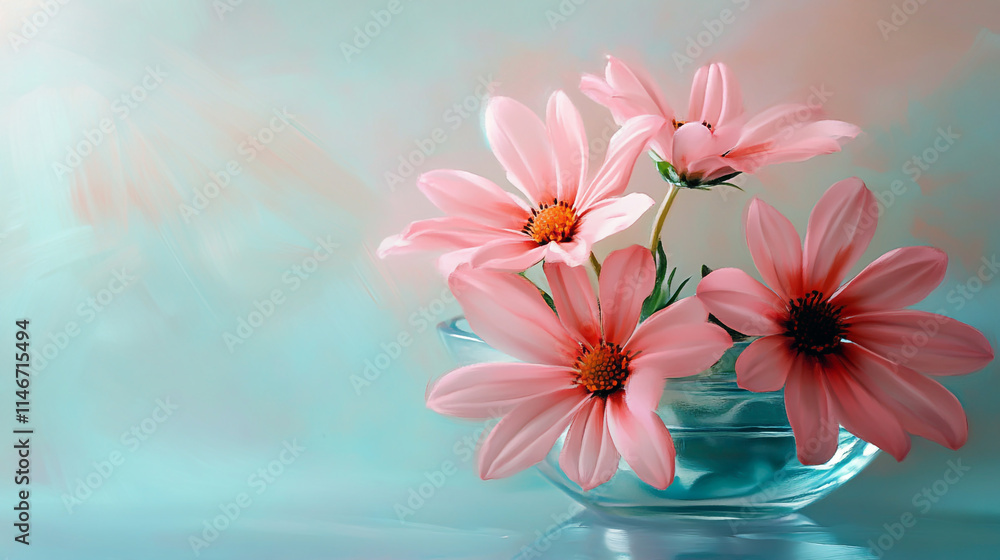 Fototapeta premium Pink Flowers on the Table
