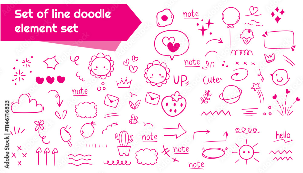 set of line doodle vector elements set set of line doodle vector elements set