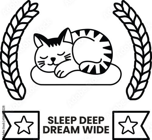 Illustration in concept of Sleeping and good sleep in line style