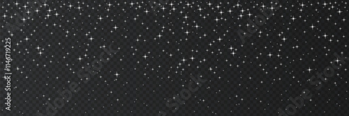 Stars in night sky, universe starry pattern.
