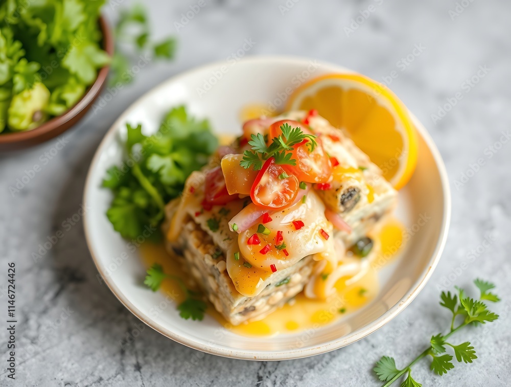 Delicious Layered Dish with Scallops and Lemon Delicious Layered Dish with Scallops and Lemon