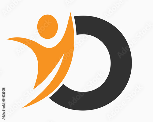 Initial Letter O Wellness Logo Concept With Human Symbol For Healthcare Sign Vector Template