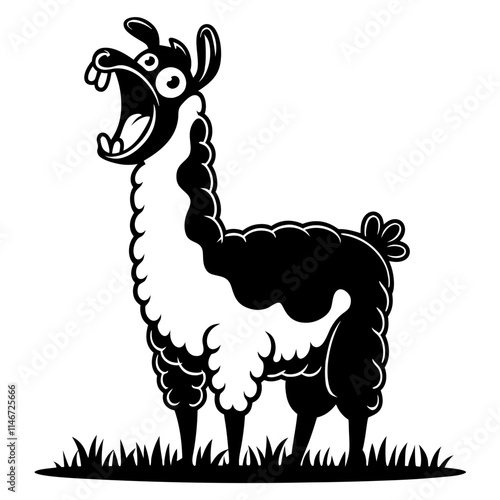  Cartoon Llama Vector Illustration Expressive Animal Art for Fun Designs