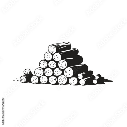  Pile of Wood Logs Illustration Vector for Lumber and Forestry Concepts