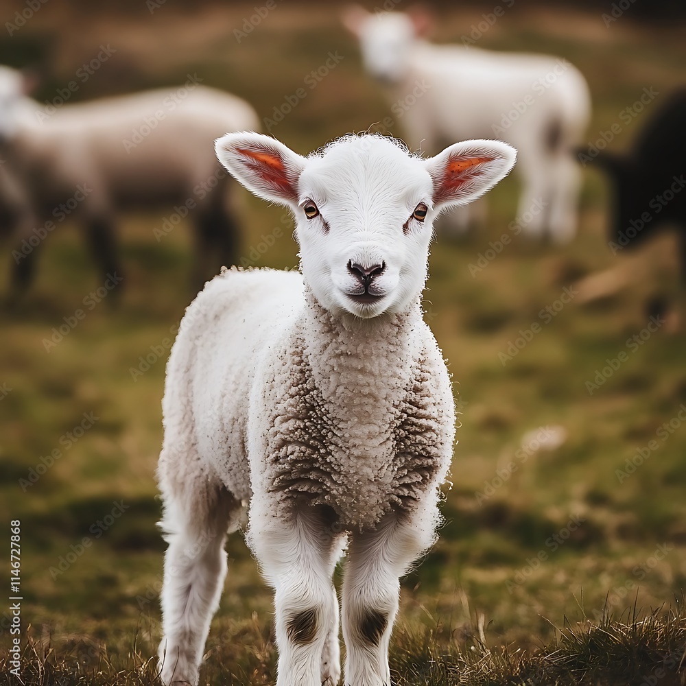 Obraz premium a sheep standing in a field