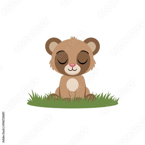 Cute Meditating Baby Bear Cartoon Vector Art for Mindfulness and Relaxation Themes