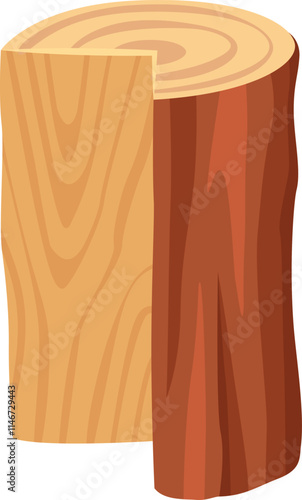 Log section revealing light color inside and growth rings creating a circular pattern on top surface, representing nature s artistry and the passage of time