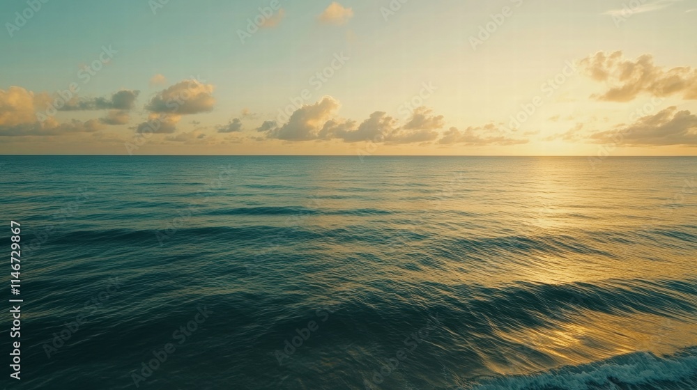 Obraz premium serene sunset over calm ocean waves