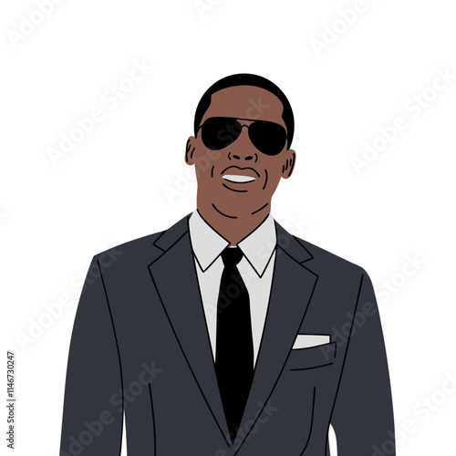  Stylish Man in Suit and Sunglasses Business Professional Vector Illustration