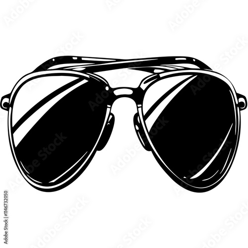  Stylish Vector Illustration of Classic Aviator Sunglasses for Fashion and Design Projects
