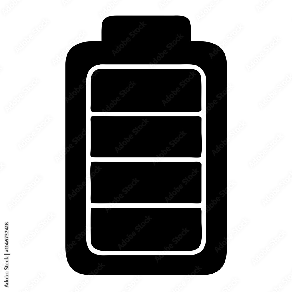 Vector Full Battery Energy Charge and Power Symbol for Technology and Electronics Vector Full Battery Energy Charge and Power Symbol for Technology and Electronics