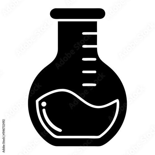  Laboratory Flask with Fish Symbol Vector Illustration for Science and Environmental Themes