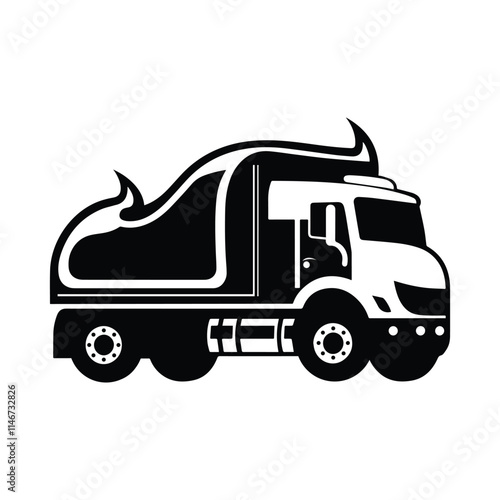 Oil truck  silhouette vector icon illustration