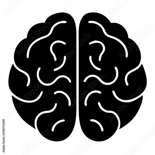  Vector Illustration Black Brain Symbolizing Intelligence Creativity Thinking