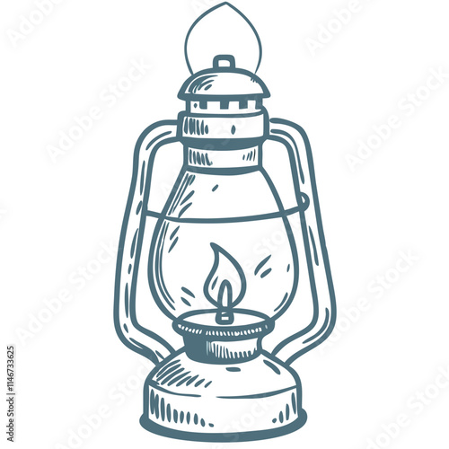  Vintage Oil Lantern Vector Illustration Rustic Light Design