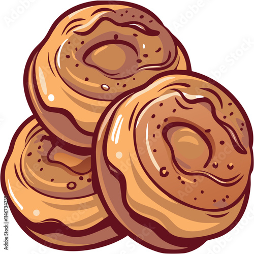  Delicious Glazed Donuts Vector Illustration for Bakery and Dessert Designs