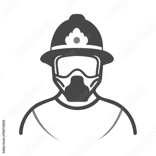  Firefighter Helmet and Respirator Mask Vector for Safety and Emergency Services