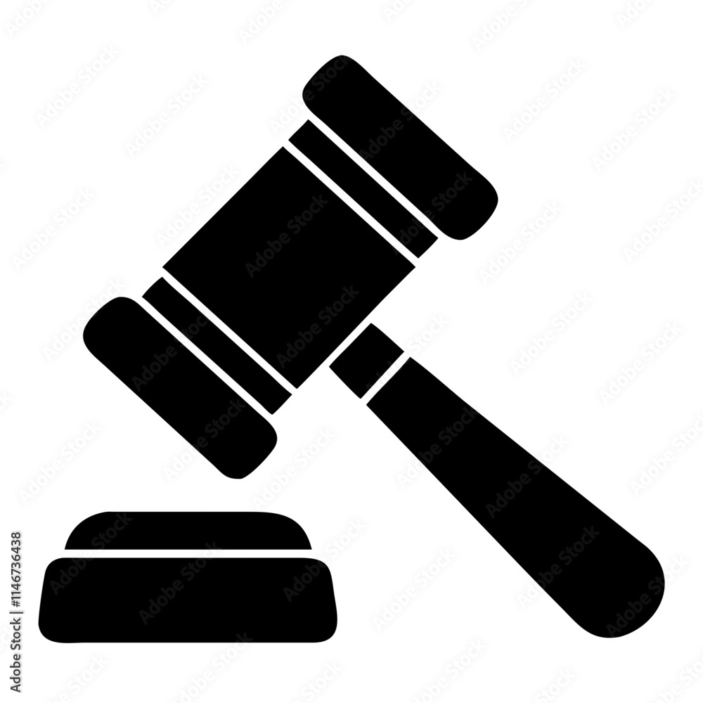 Legal Gavel Vector for Justice and Law Concepts Legal Gavel Vector for Justice and Law Concepts