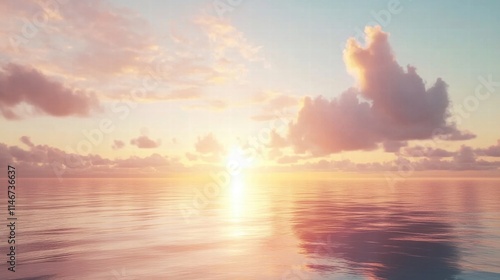 serene sunset over calm ocean