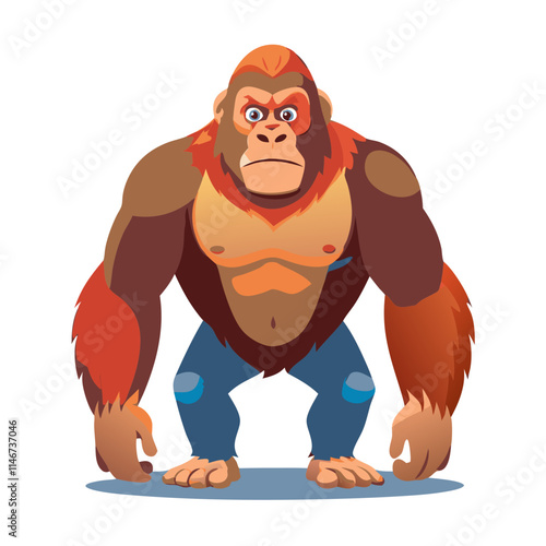  Cartoon Gorilla Vector Illustration Powerful Animal Character Design photo